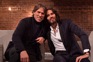 John Bishop In Conversation With.... Image shows from L to R: John Bishop, Russell Brand. Copyright: Lola Entertainment