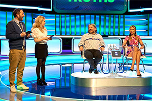 Jon & Lucy's Odd Couples. Image shows left to right: Jon Richardson, Lucy Beaumont, Richard Herring, Rachel Riley