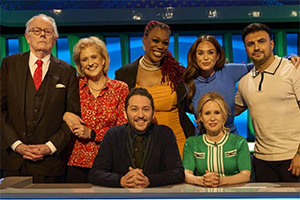 Jon & Lucy's Odd Couples. Image shows left to right: Michael Whitehall, Hilary Whitehall, Jon Richardson, Charlene Douglas, Vicky Pattison, Lucy Beaumont, Ercan Ramadan