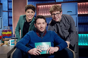 Jon Richardson: Ultimate Worrier. Image shows from L to R: Suzi Ruffell, Jon Richardson, Josh Widdicombe. Copyright: Talkback