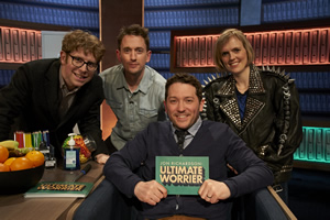 Jon Richardson: Ultimate Worrier. Image shows from L to R: Josh Widdicombe, John Robins, Jon Richardson, Holly Walsh. Copyright: Talkback