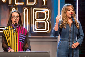 Jonathan Ross' Comedy Club. Image shows from L to R: Nicola Dempsey, Rosie Dempsey. Copyright: Hot Sauce