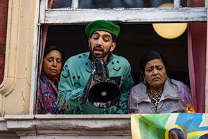 Juice. Image shows left to right: Shabnam (Neelam Bakshi), Jamma (Mawaan Rizwan), Farida (Shahnaz Rizwan)