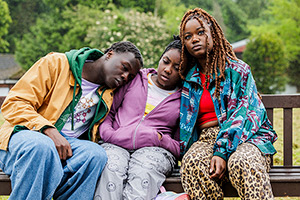 Just Act Normal. Image shows left to right: Tionne (Akins Subair), Tanika (Kaydrah Walker-Wilkie), Tiana (Chenée Taylor)