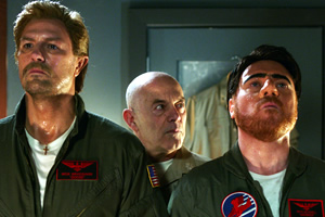 The Keith & Paddy Picture Show. Image shows from L to R: Goose (Paddy McGuinness), Stinger (Keith Allen), Maverick (Leigh Francis). Copyright: Talkback