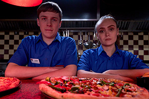 Ladhood. Image shows from L to R: Young Liam (Oscar Kennedy), Lucy (Georgia Hughes)