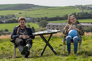 Last Tango In Halifax. Image shows from L to R: Raff (Josh Bolt), Ellie (Katherine Rose Morley)