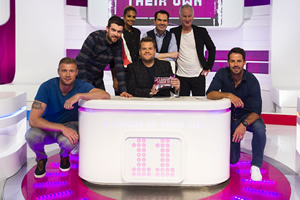 A League Of Their Own. Image shows from L to R: Andrew Flintoff, Jack Whitehall, Alesha Dixon, James Corden, Jimmy Carr, John McEnroe, Jamie Redknapp. Copyright: CPL Productions