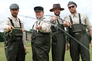 A League Of Their Own. Image shows from L to R: Jamie Redknapp, James Corden, Jack Whitehall, Andrew Flintoff. Copyright: CPL Productions