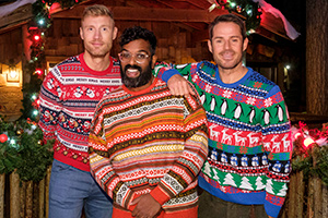 A League Of Their Own. Image shows from L to R: Andrew Flintoff, Romesh Ranganathan, Jamie Redknapp