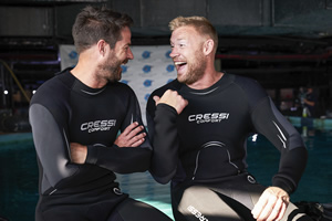 A League Of Their Own. Image shows from L to R: Jamie Redknapp, Andrew Flintoff. Copyright: CPL Productions