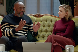 Legends Of Comedy With Lenny Henry. Image shows left to right: Lenny Henry, Sally Phillips