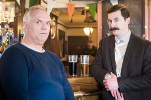 Man Down. Image shows from L to R: Dan (Greg Davies), Brian (Mike Wozniak). Copyright: Avalon Television