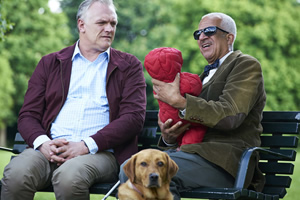 Man Down. Image shows from L to R: Dan (Greg Davies), Blind Jim (Derek Griffiths). Copyright: Avalon Television