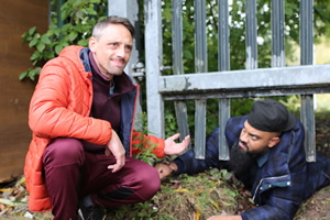 Man Like Mobeen. Image shows from L to R: Officer Harper (Perry Fitzpatrick), Mobeen (Guz Khan)