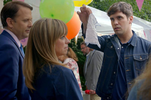 Marley's Ghosts. Image shows from L to R: Michael Walton (Nicholas Burns), Marley Wise (Sarah Alexander), Ryan (David Brain)