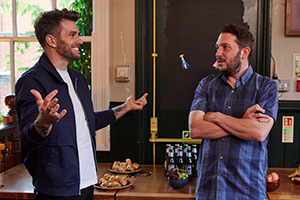 Meet The Richardsons. Image shows from L to R: Joel Dommett, Jon (Jon Richardson)