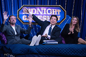 Michael McIntyre's Big Show. Image shows left to right: Peter Crouch, Michael McIntyre, Abbey Clancy