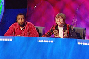 Mock The Week. Image shows from L to R: Michael Odewale, Maisie Adam. Copyright: Angst Productions