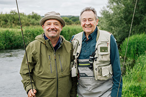 Mortimer & Whitehouse: Gone Fishing. Image shows left to right: Bob Mortimer, Paul Whitehouse