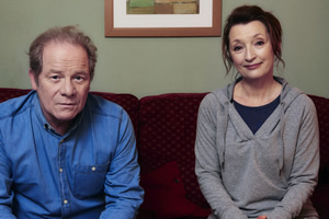 Mum. Image shows from L to R: Michael (Peter Mullan), Cathy (Lesley Manville)