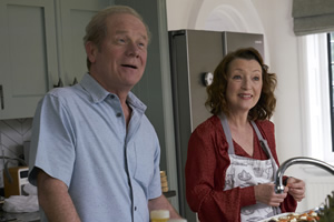 Mum. Image shows from L to R: Michael (Peter Mullan), Cathy (Lesley Manville)