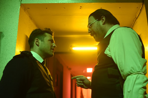 Murder In Successville. Image shows from L to R: Mark Wright, DI Sleet (Tom Davis). Copyright: Tiger Aspect Productions