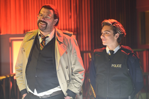 Murder In Successville. Image shows from L to R: DI Sleet (Tom Davis), George Shelley. Copyright: Tiger Aspect Productions