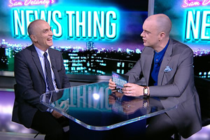 Sam Delaney's News Thing. Image shows from L to R: Chris Williamson, Sam Delaney