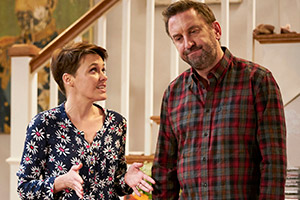 Not Going Out. Image shows from L to R: Lucy (Sally Bretton), Lee (Lee Mack). Copyright: Avalon Television