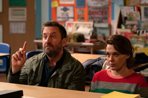 Not Going Out. Image shows from L to R: Lee (Lee Mack), Lucy (Sally Bretton)