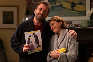 Not Going Out. Image shows from L to R: Lee (Lee Mack), Lucy (Sally Bretton)