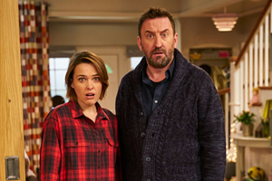 Not Going Out. Image shows from L to R: Lucy (Sally Bretton), Lee (Lee Mack)