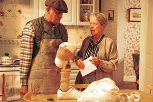 One Foot In The Grave. Image shows left to right: Victor Meldrew (Richard Wilson), Margaret Meldrew (Annette Crosbie)