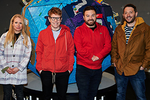 One Night In.... Image shows from L to R: Lucy Beaumont, Josh Widdicombe, Alex Brooker, Jon Richardson