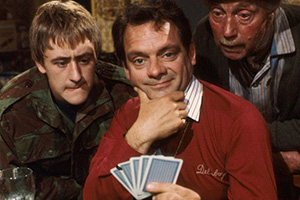 Only Fools And Horses. Image shows left to right: Rodney (Nicholas Lyndhurst), Del (David Jason), Uncle Albert (Buster Merryfield). Credit: BBC