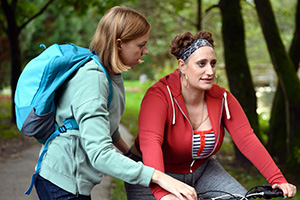 The Other One. Image shows from L to R: Cathy (Ellie White), Cat (Lauren Socha)