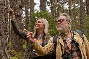 Painting Birds With Jim And Nancy Moir. Image shows left to right: Nancy Sorrell, Vic Reeves