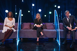 Paul Sinha's TV Showdown. Image shows from L to R: Josie D'Arby, Fay Ripley, Richard Madeley