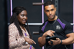 Peacock. Image shows from L to R: Liz (Susan Wokoma), Jay (Lucien Laviscount)