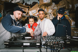 People Just Do Nothing. Image shows from L to R: Beats (Hugo Chegwin), Angel (Olivia Jasmine Edwards), Decoy (Daniel Sylvester Woolford), Grindah (Allan Mustafa). Copyright: Roughcut Television