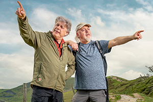 Perfect Pub Walks With Bill Bailey. Image shows left to right: Alan Davies, Bill Bailey