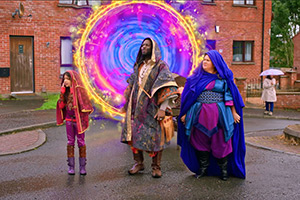 Pickle Storm. Image shows left to right: Pickle (Kassidi Roberts), Hendrick (Inel Tomlinson), Lystra (Donna Preston)