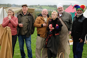 Pitching In. Image shows from L to R: Carys (Caroline Sheen), Frank (Larry Lamb), Keith (Tony Mooney), Olwen (Valmai Jones), Enzo (Ieuan Rhys), Royston (Jim Findley)