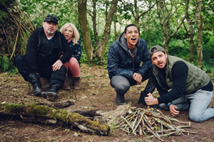 Pitching In. Image shows from L to R: Keith (Tony Mooney), Mandy (Kelli Hollis), Todd (Luke Bailey), Jase (Adam Thomas)