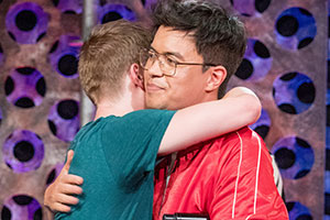 Roast Battle. Image shows from L to R: Daniel Sloss, Phil Wang