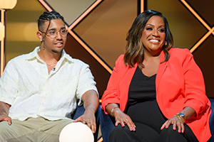 Romesh Ranganathan's Parents' Evening. Image shows left to right: Aiden Hammond, Alison Hammond