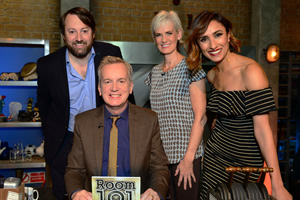 Room 101. Image shows from L to R: David Mitchell, Frank Skinner, Judy Murray, Anita Rani. Copyright: Hat Trick Productions