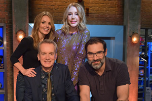 Room 101. Image shows from L to R: Geri Halliwell, Frank Skinner, Katherine Ryan, Adam Buxton. Copyright: Hat Trick Productions