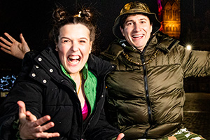 Trip Hazard: My Great British Adventure. Image shows from L to R: Rosie Jones, Tom Rosenthal